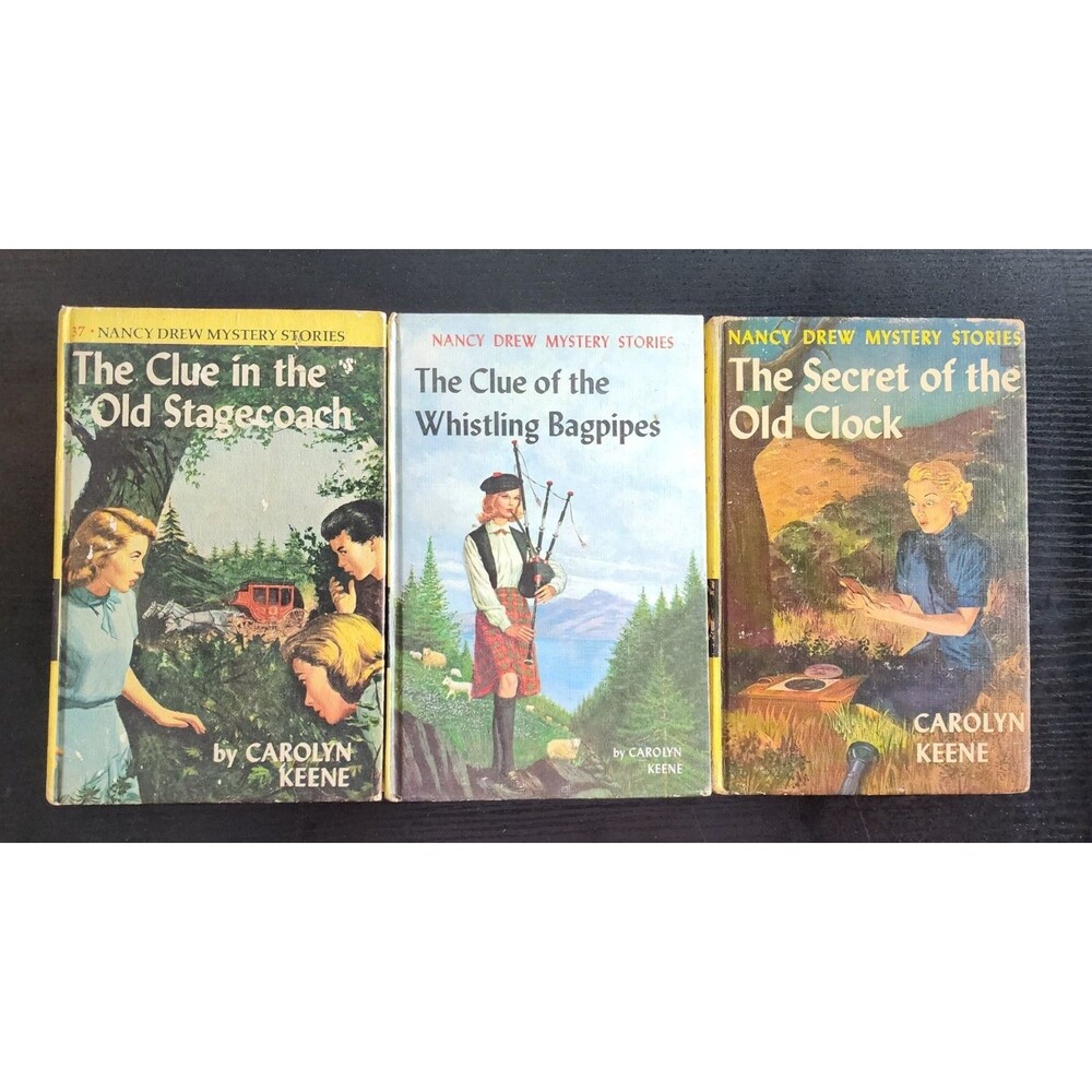 Lot of 3 Nancy Drew Mystery Stories Volume 1 1959, Volume 37 1960 Volume 41 1964